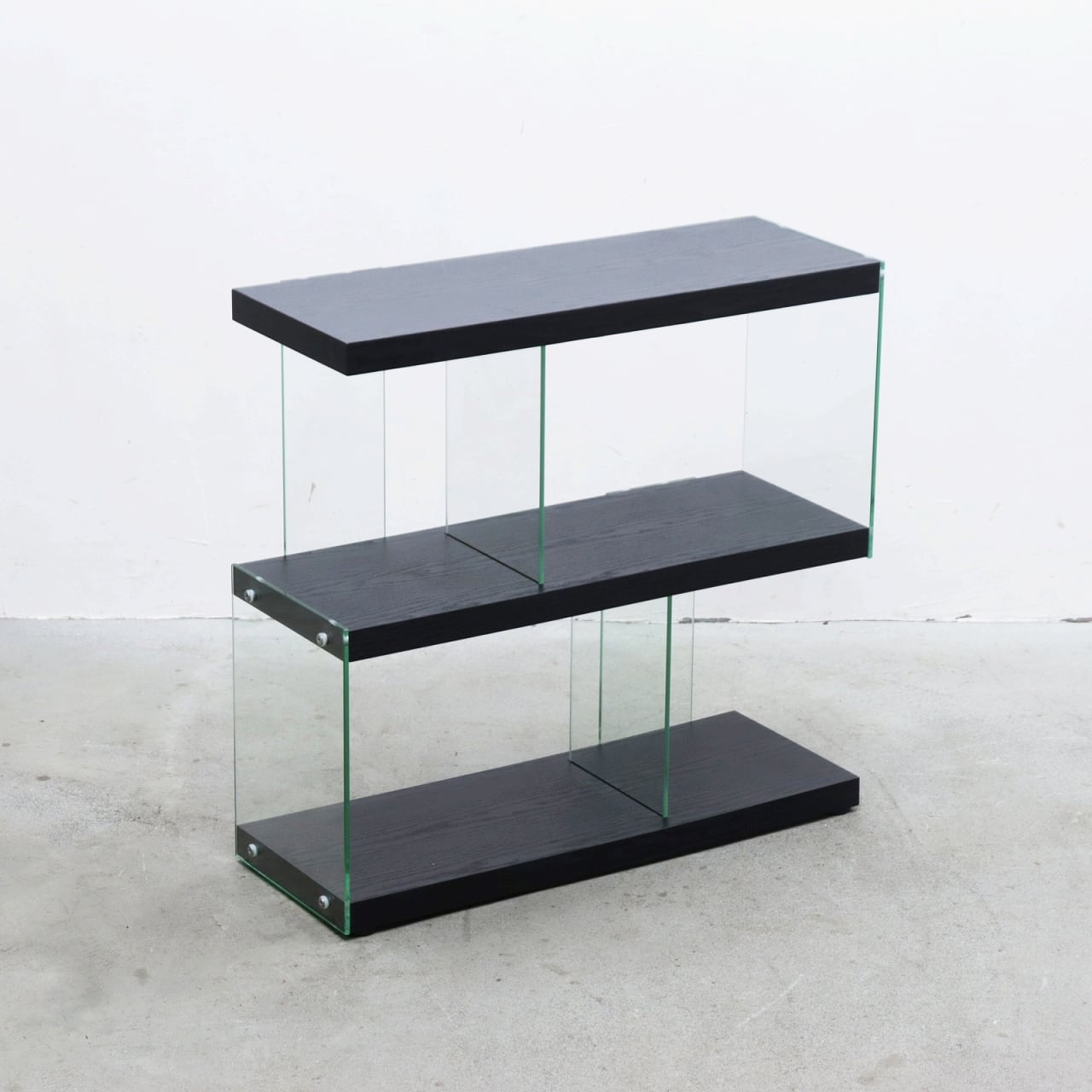 モダン ガラス オープンシェルフ 飾り棚 展示台 本棚 サイドボード ラック PKT12079