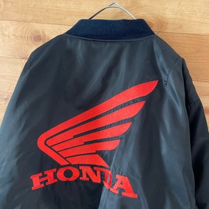 【HONDA MOTORCYCLE GEAR】MA-1 フライトジャケット バックロゴ 刺繍ロゴ ブルゾン 古着