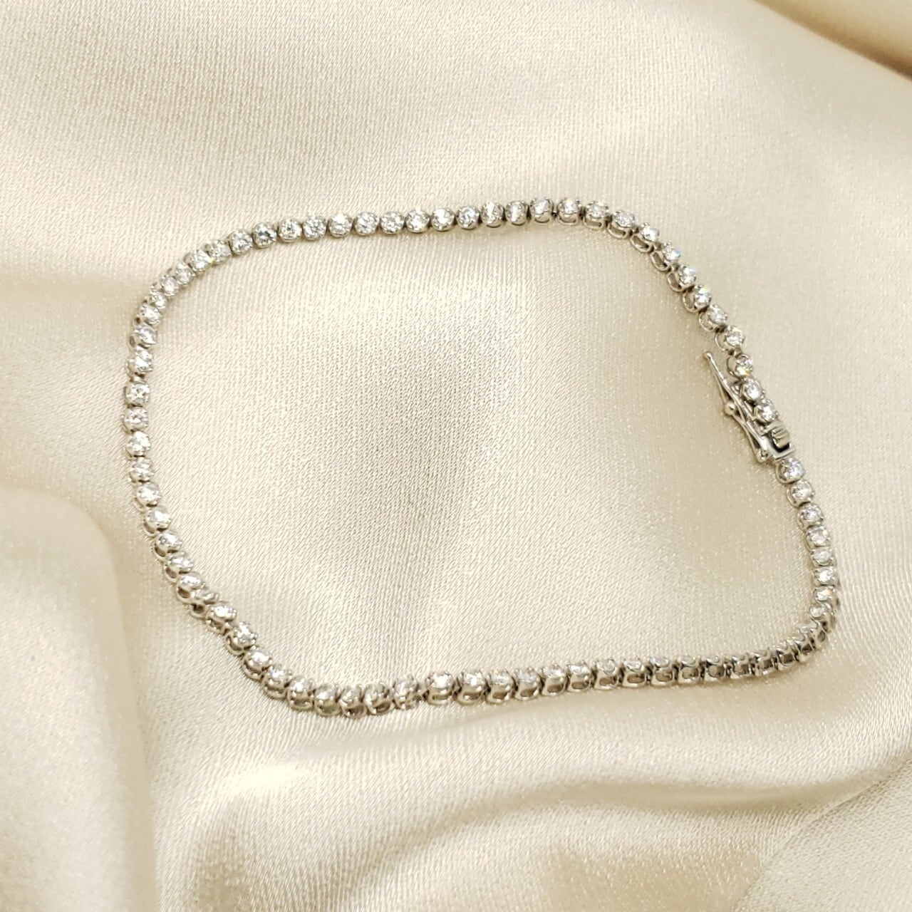 K18WG D1.00ct ホワイトゴールド ダイヤモンド テニス ブレスレット  