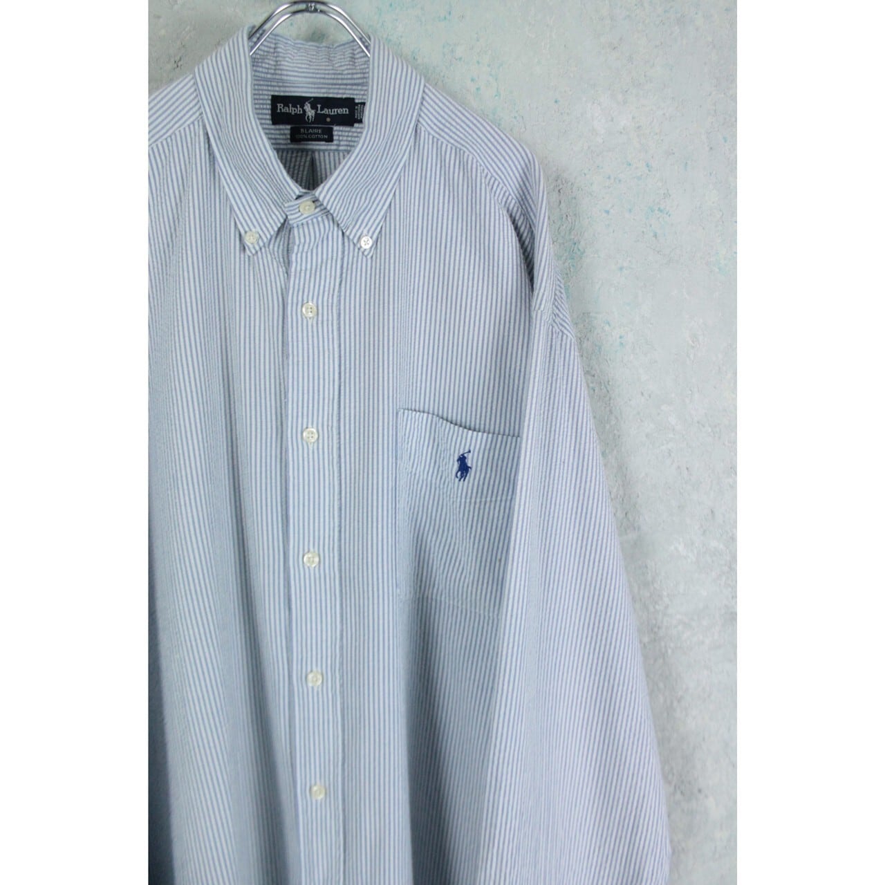 大人気新作 1990's Ralph Lauren シアサッカー ストライプシャツ 【FF-1702】 | cv トップス