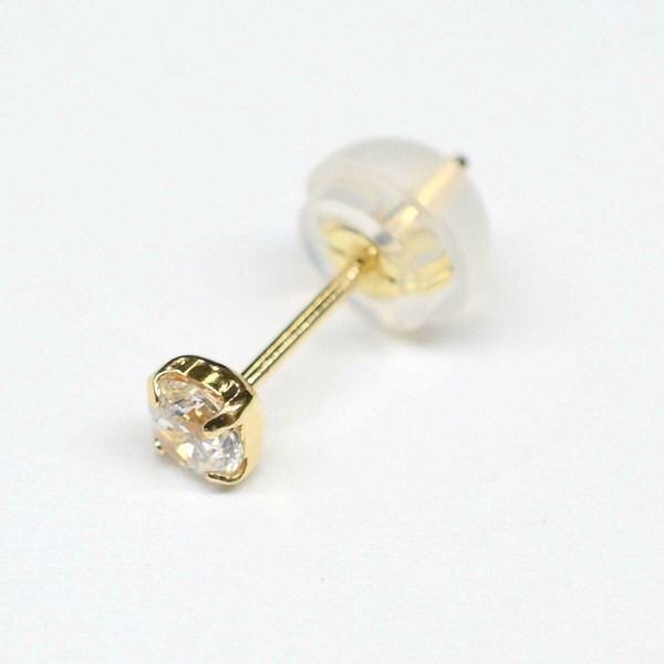 18金】ダイヤピアス 片耳 3mm K18 シンプルデザイン | MEILstudio:Men