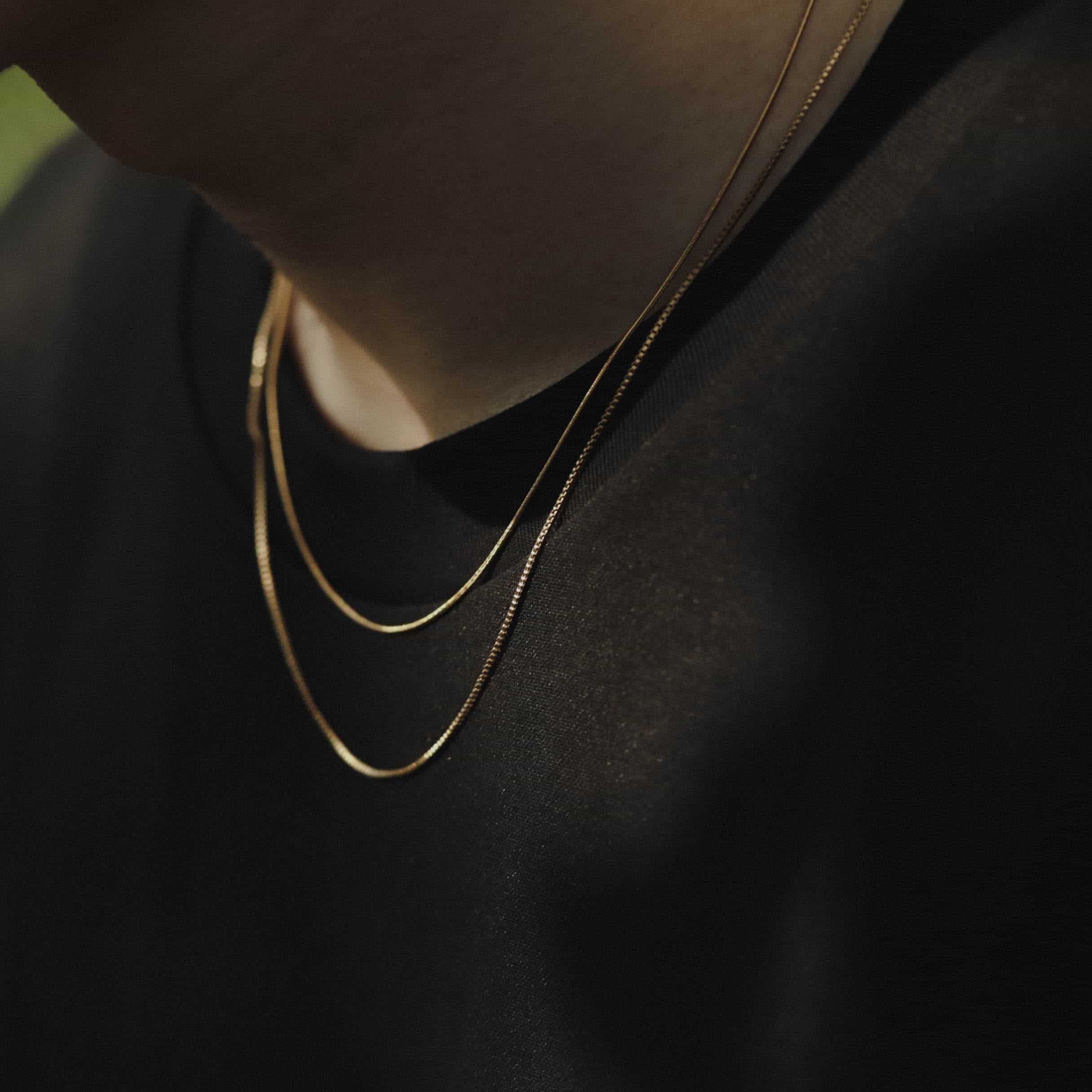 thin venetian necklace (gold) #n72 | garcia