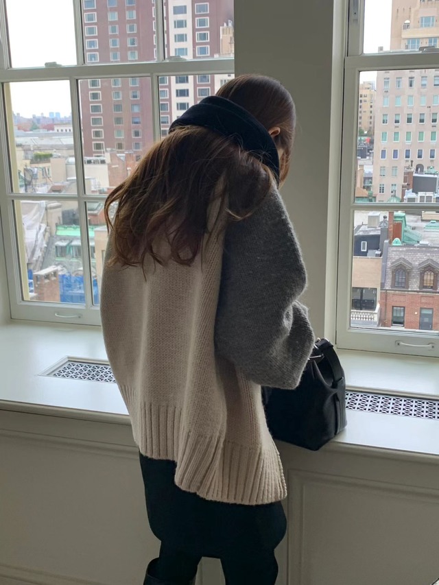 (予約) ounce / Peanut raglan zip-up cardigan 2color