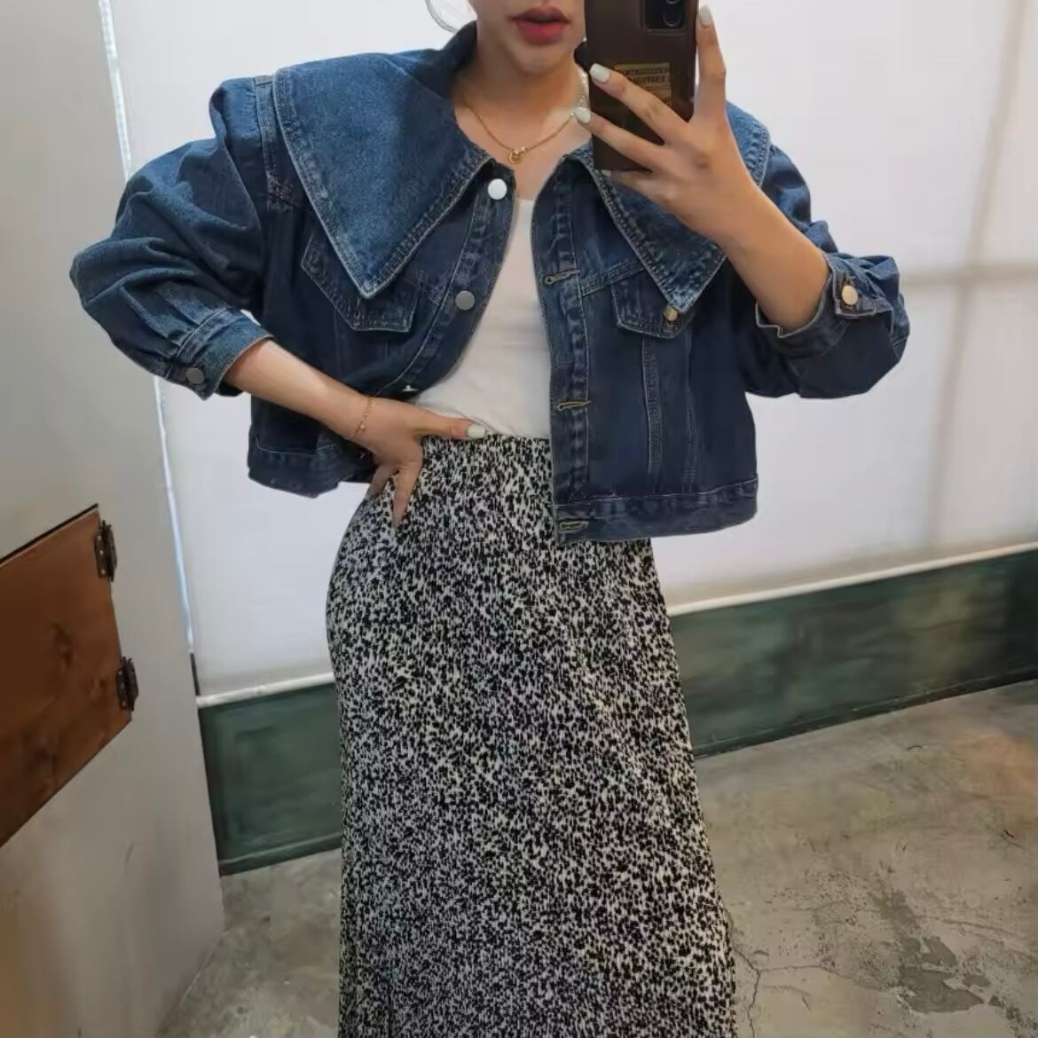 ビッグカラーデニムジャケット