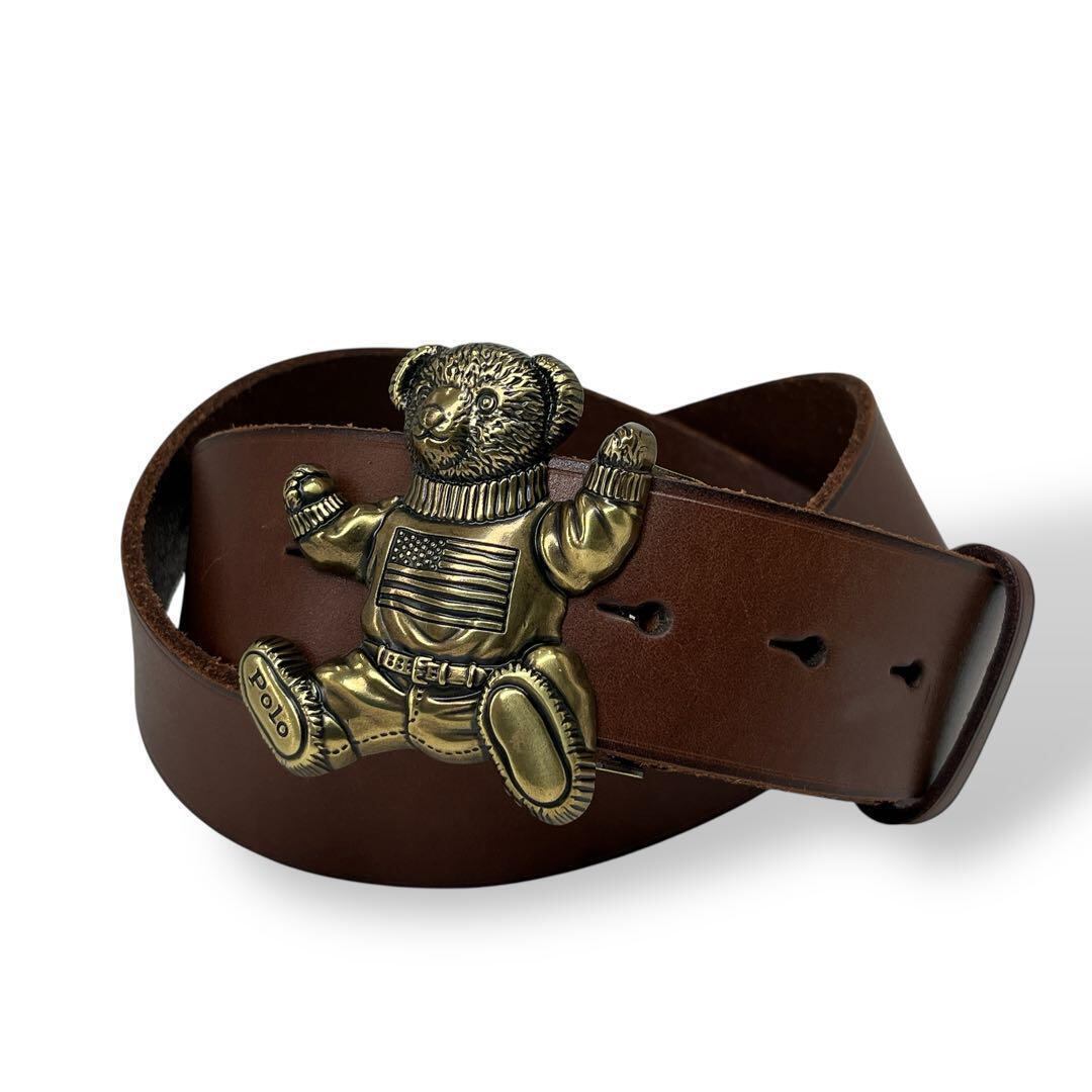 【美品】HTC スタッズベルト ブラウンレザー　ピーナッツ　32 正規取扱店 HTC #53 Overlay Peanut Belt(オーバーレイピーナッツ