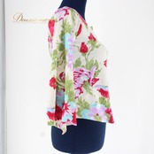 社交ダンス 衣装 スタンダード トップス レッスンウェア レディース オールシーズン 白 赤 紫 緑 水色 Create-Sun クリエイトサンレッド系 ホワイト系 ブルー系 グリーン系 パープル系 フラワー柄 デザイン カジュアル エレガント 動きやすい 伸縮性 花柄 おしゃれ シック パーティー コスチューム ダンスレッスン ファッション 春夏秋冬 体型カバー