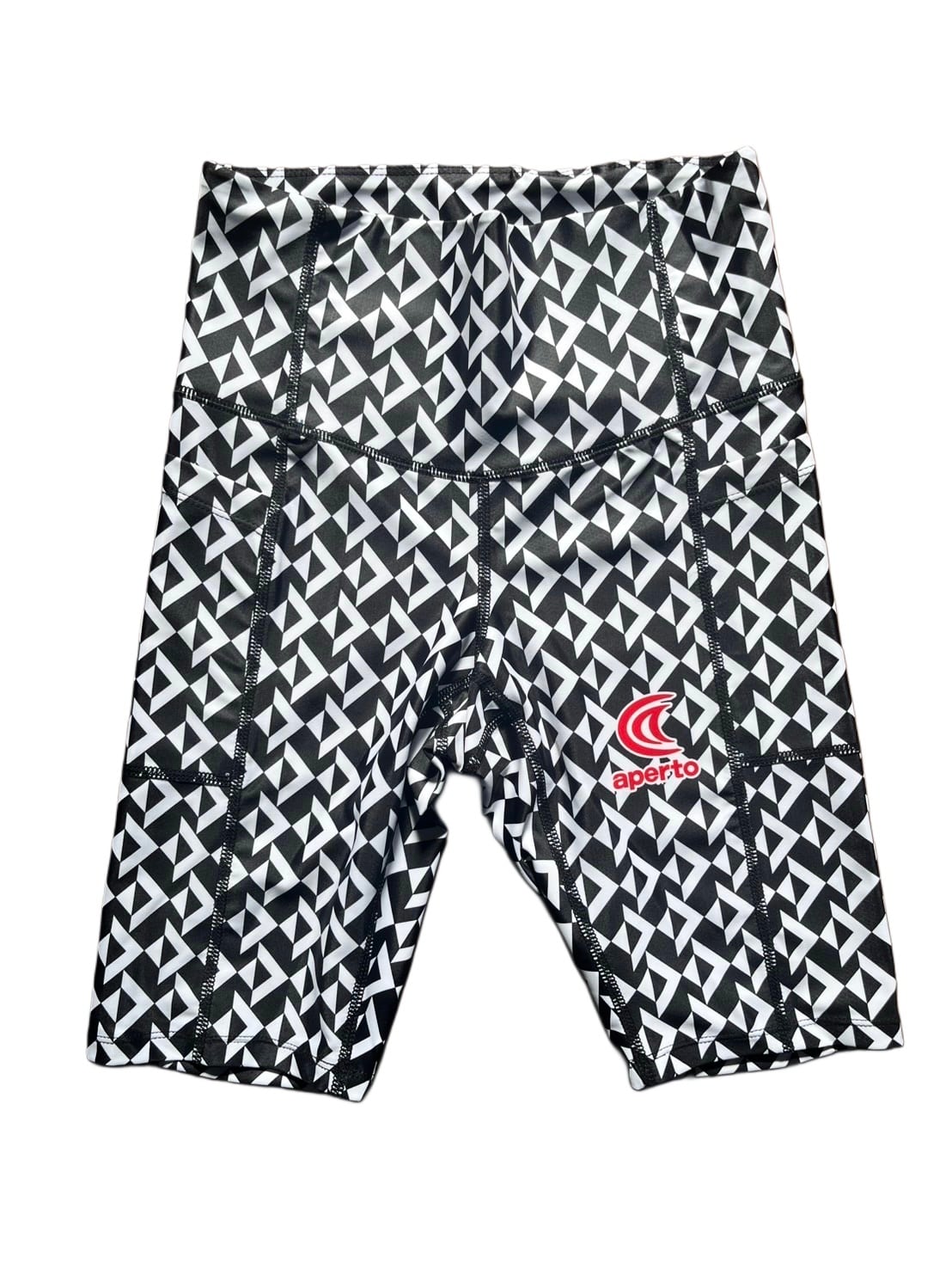 AP 125265】レディース 全昇華アドバンスタイツ ブラック三角柄 | aperto