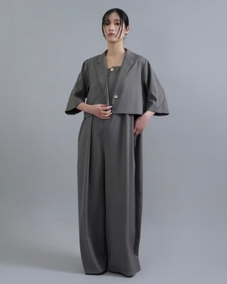 CYAN TOKYO 】バストタックワイドサロペット BROWN/36 | valance 福井