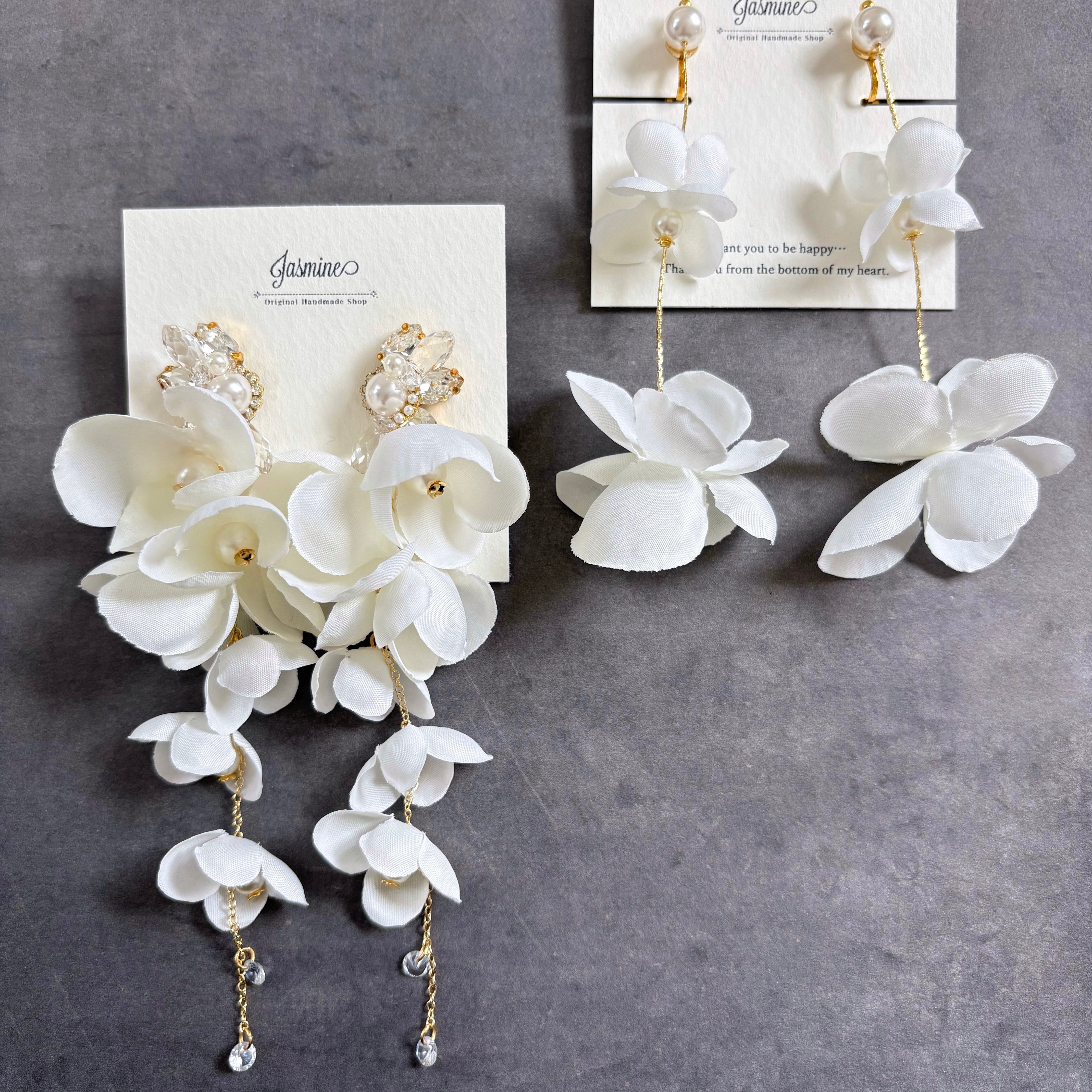 CELINE フラワーピアス Céline 】 ブライダル ピアス イヤリング | Jasmine デイリー
