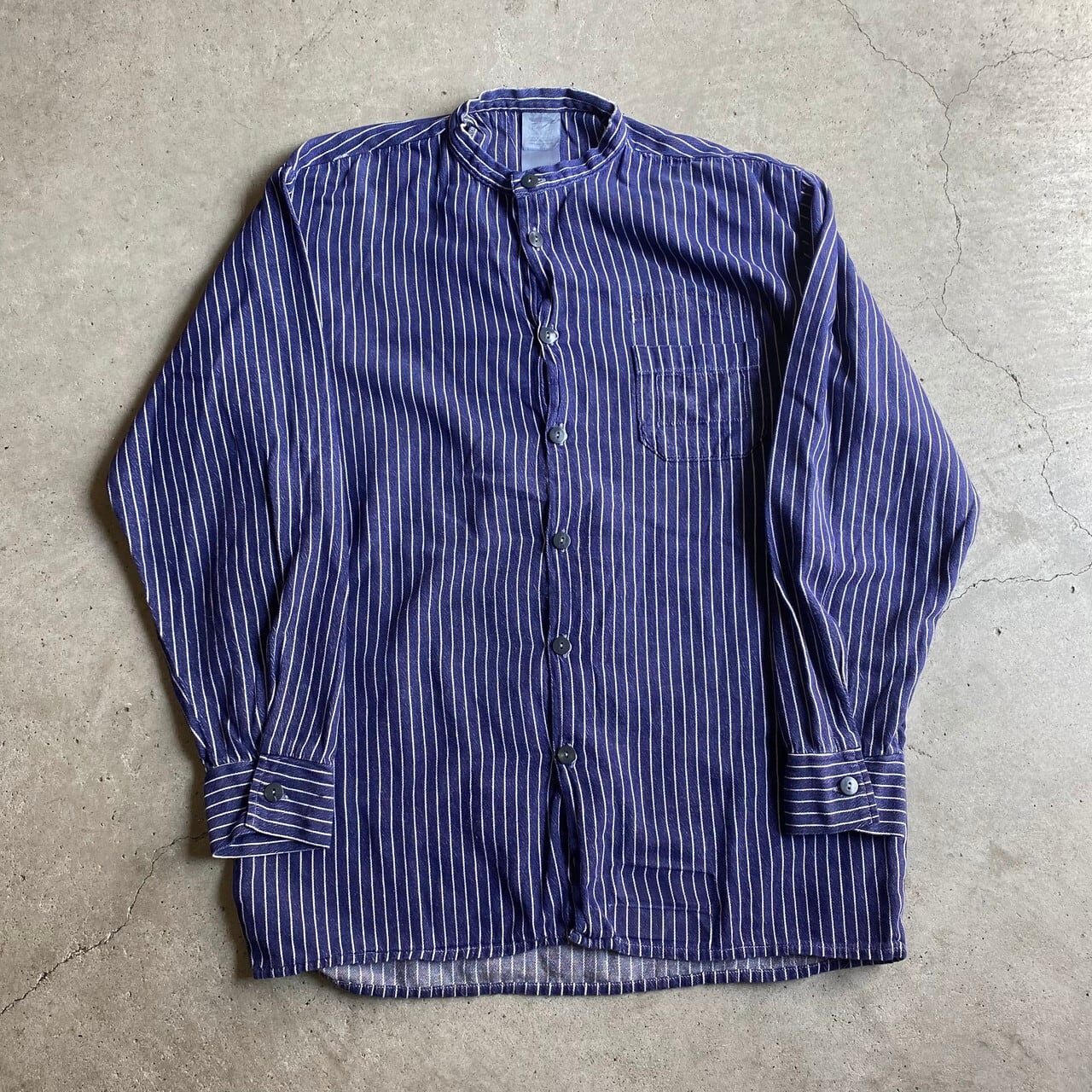 SCHUTZ ドイツ ユーロ ストライプ プリズナーシャツ メンズXL相当 古着