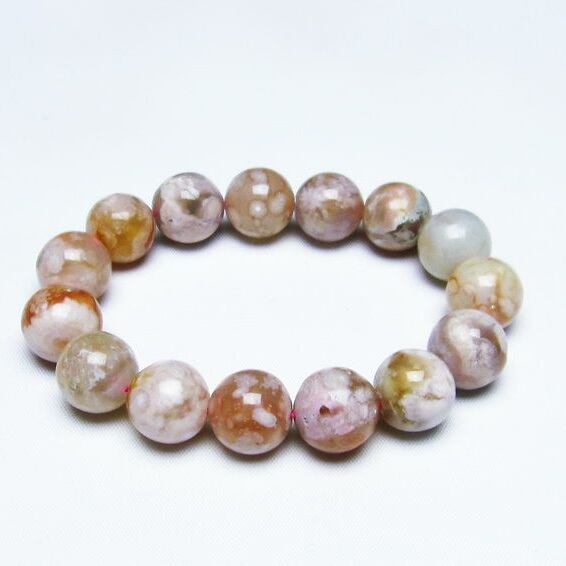 チェリーブロッサムアゲート ブレスレット 桜瑪瑙 14mm [M便 1/10] 111-24526