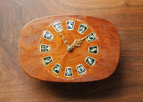 訳あり ドイツ製 Selva 木製フレーム 壁時計 電池式 ヴィンテージ 壁掛け時計 アンティーク ig1803