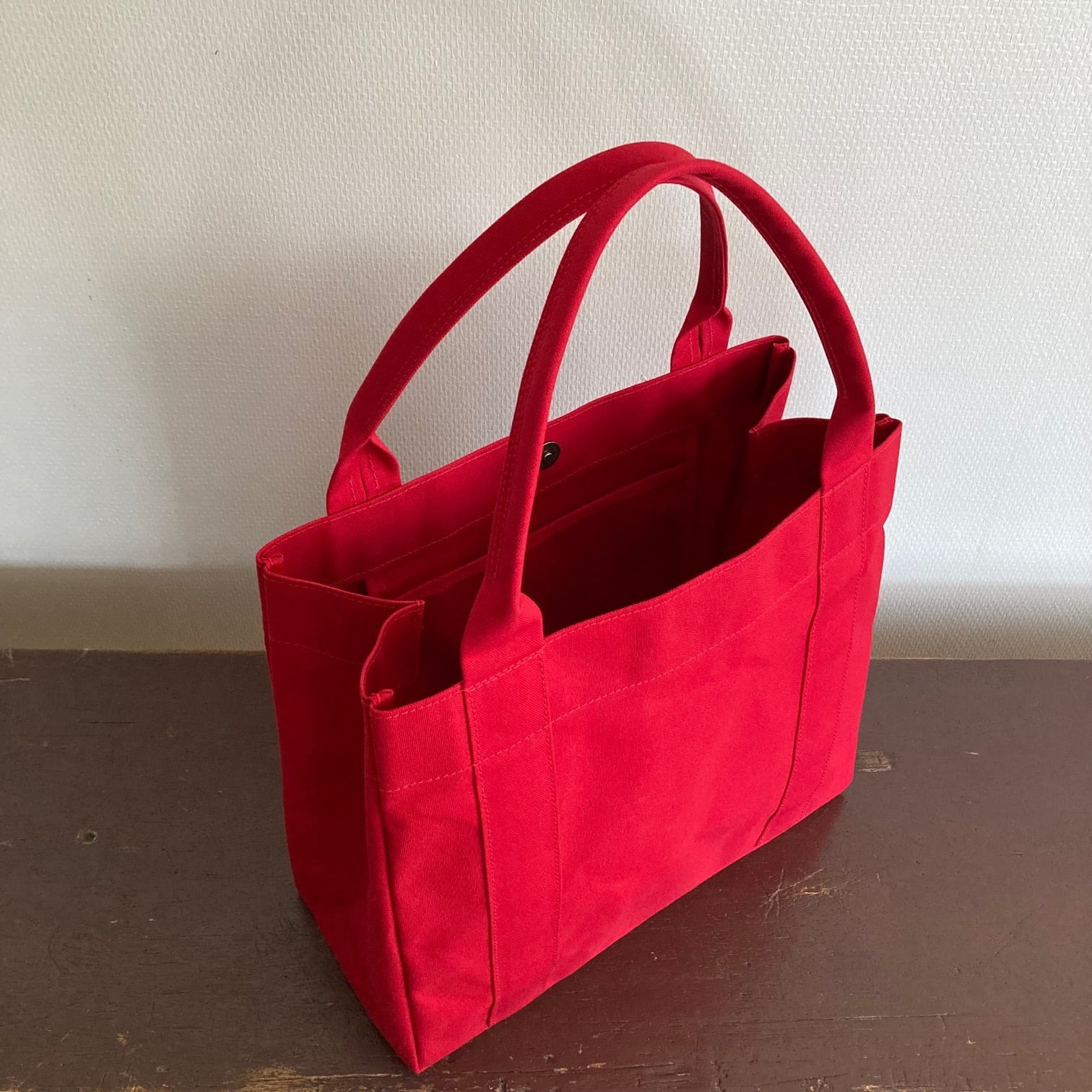 トートバッグ03 BOX 赤 / 9号帆布 | aoya bags