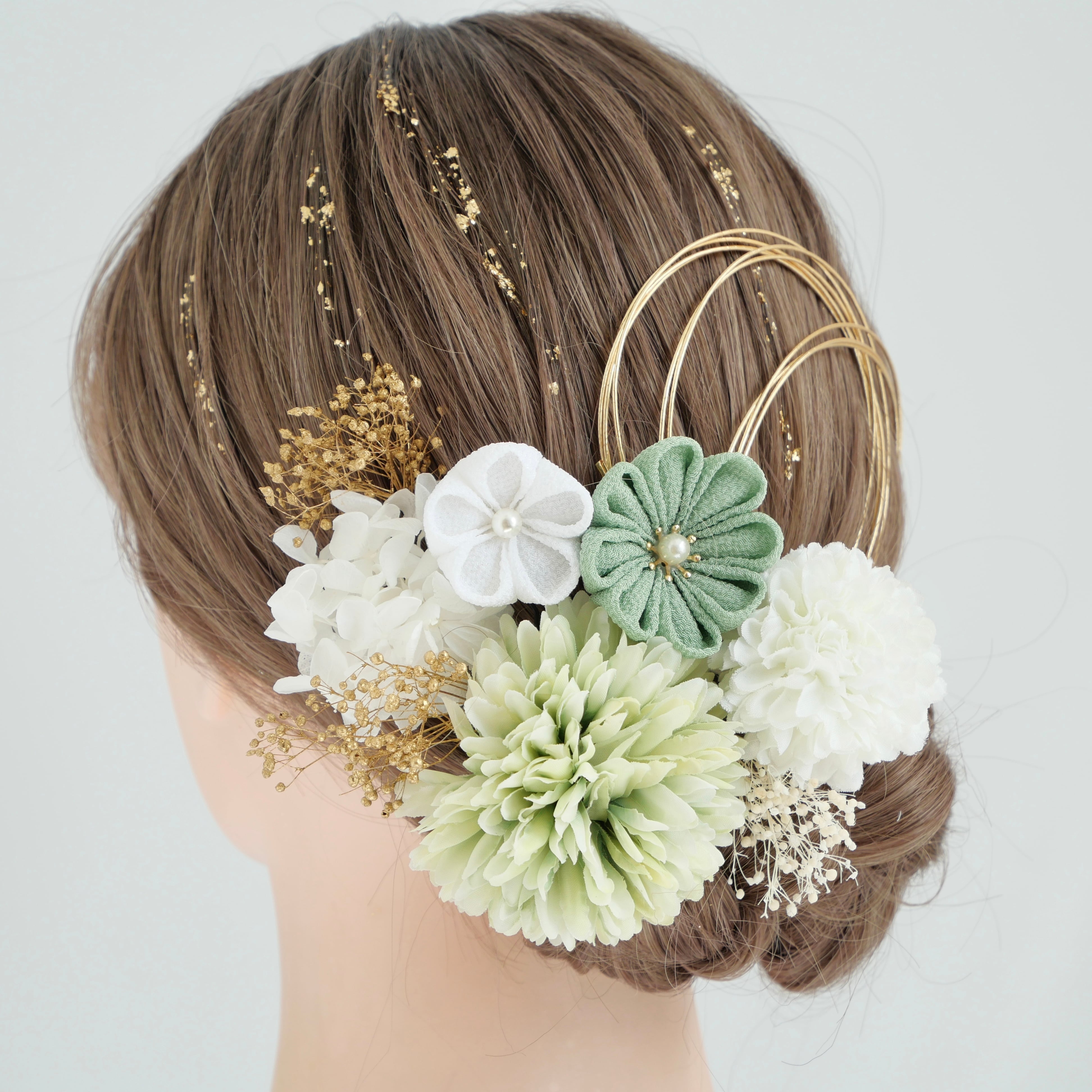 Green 緑 | Lomeri (ロメリ) お花のヘアアクセサリー専門店