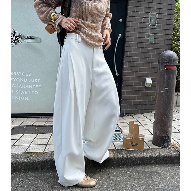 サイドタックバルーンワイドパンツ［XS-XL］