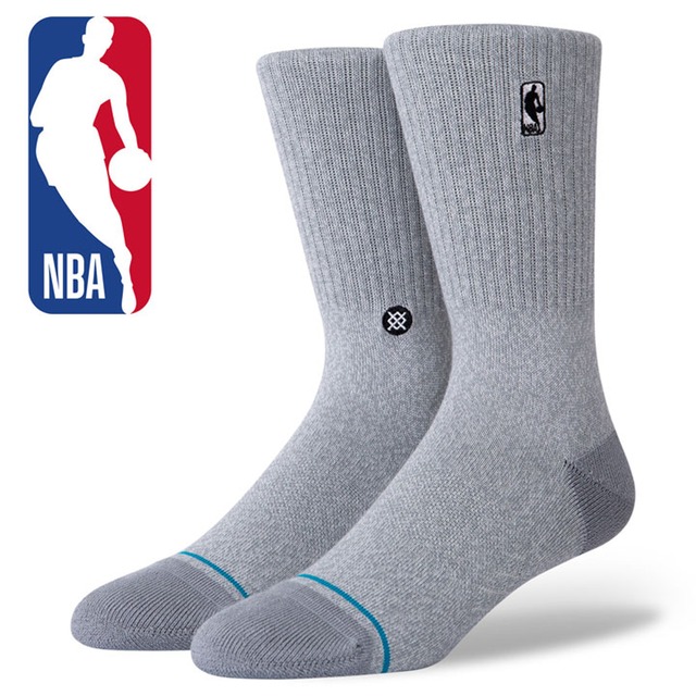 STANCE NBA LOGOMAN ST GREY HEATHER クルー ソックス 靴下 灰色 グレー ロゴマン