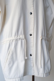 White Cotton Parka / Back Logo "PLANET"