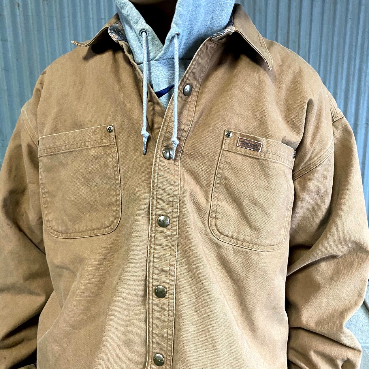 Carhartt カーハート ダック地 チェックライナー ワークシャツ メンズL 
