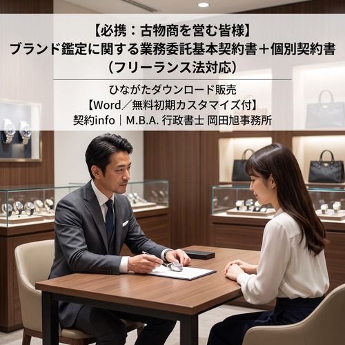 【Word／無料初期カスタマイズ付】ブランド鑑定に関する業務委託基本契約書＋個別契約書