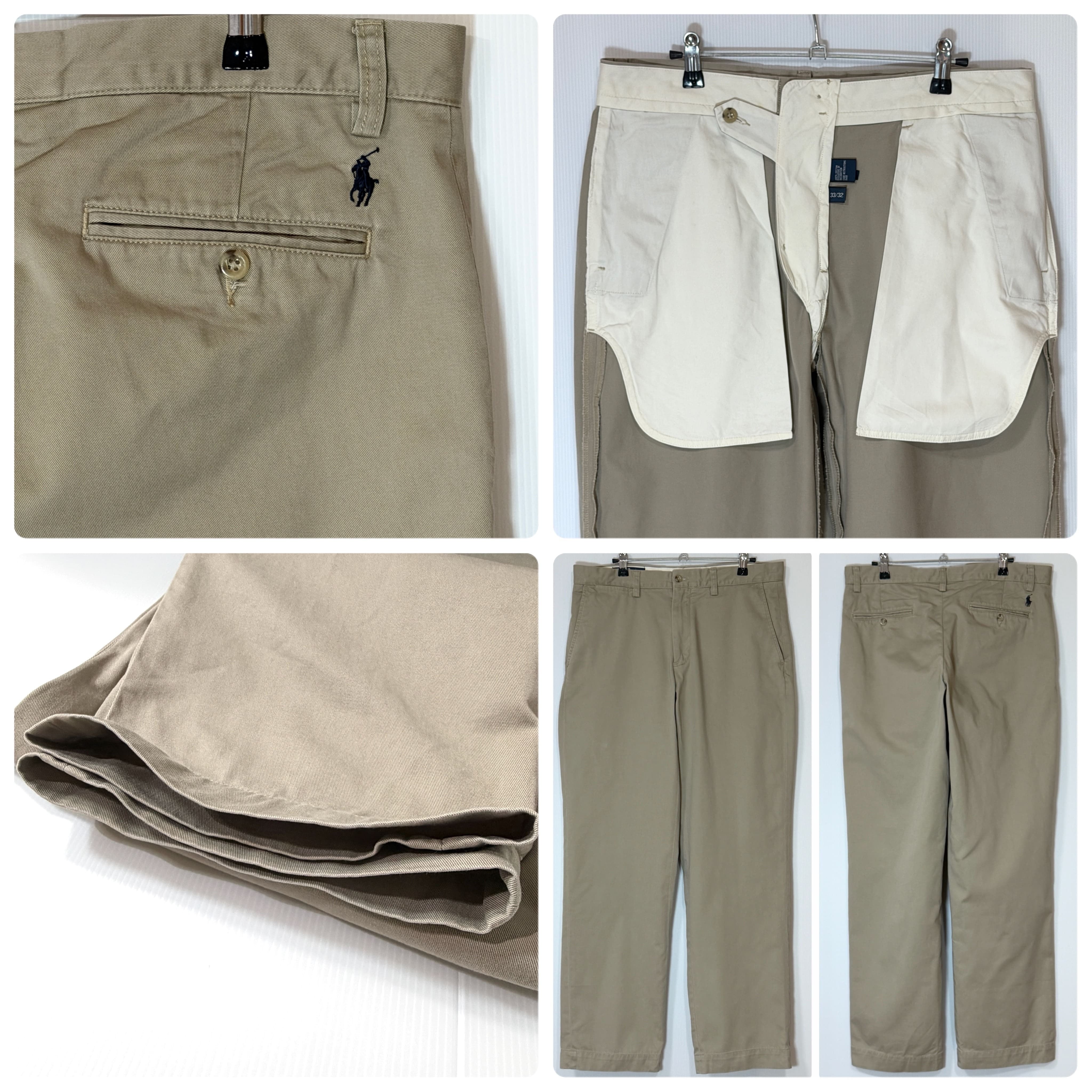 美品 良サイズ 90s Polo by Ralph Lauren NO TUCK CLASSIC CHINO