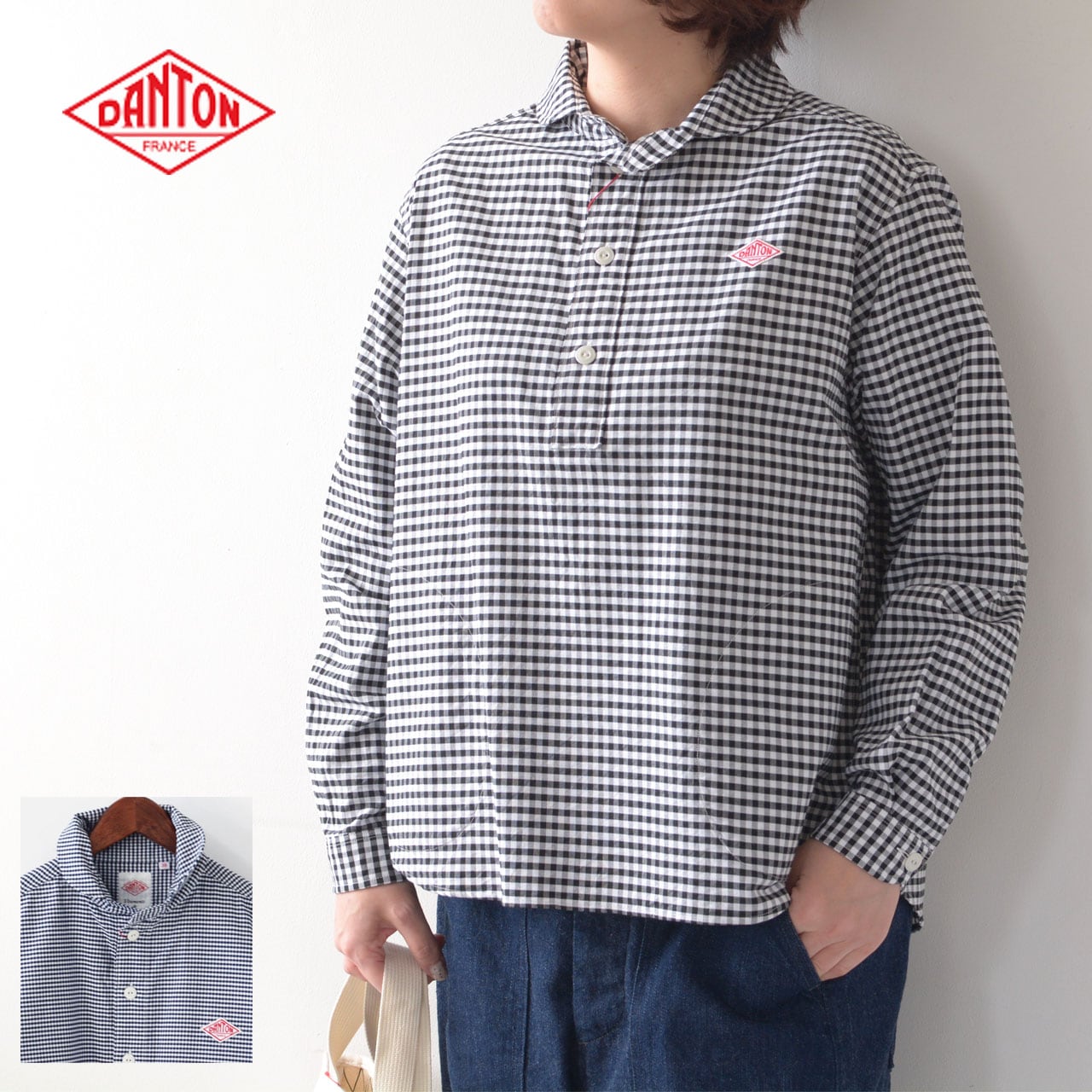 DANTON [ダントン] L/S OXFORD SHIRTS [JD-3564TRD]  長袖オックスフォードシャツ・ギンガムチェックシャツ・綿シャツ・長袖シャツ・レディース・女性用・婦人服・LADY'S[2022SS] | refalt  online store