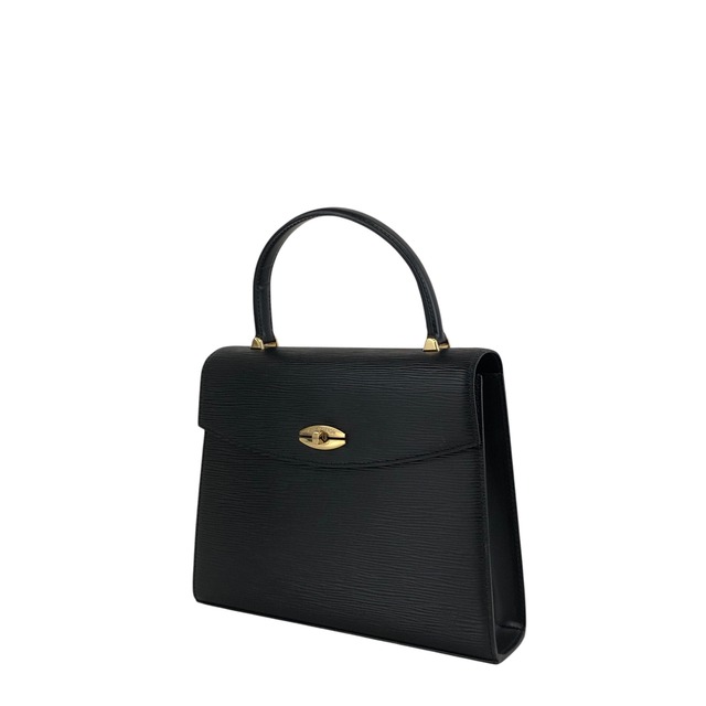 LOUIS VUITTON ルイヴィトン ハンドバッグ ブラック ターンロック レザー M52372 マルゼルブ vintage ヴィンテージ オールド 48k8t4