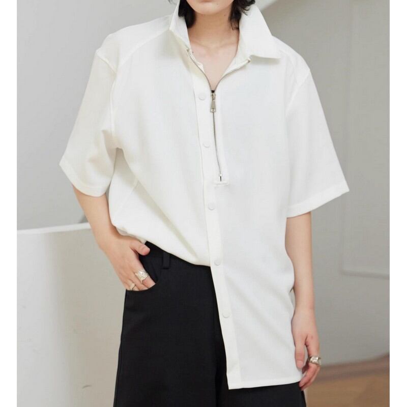 ハーフジップシャツ シャツ 半袖 10002