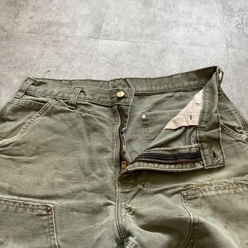 モスグリーン ダブルニー Carhartt B136 MOS 33×32 詳細写真8