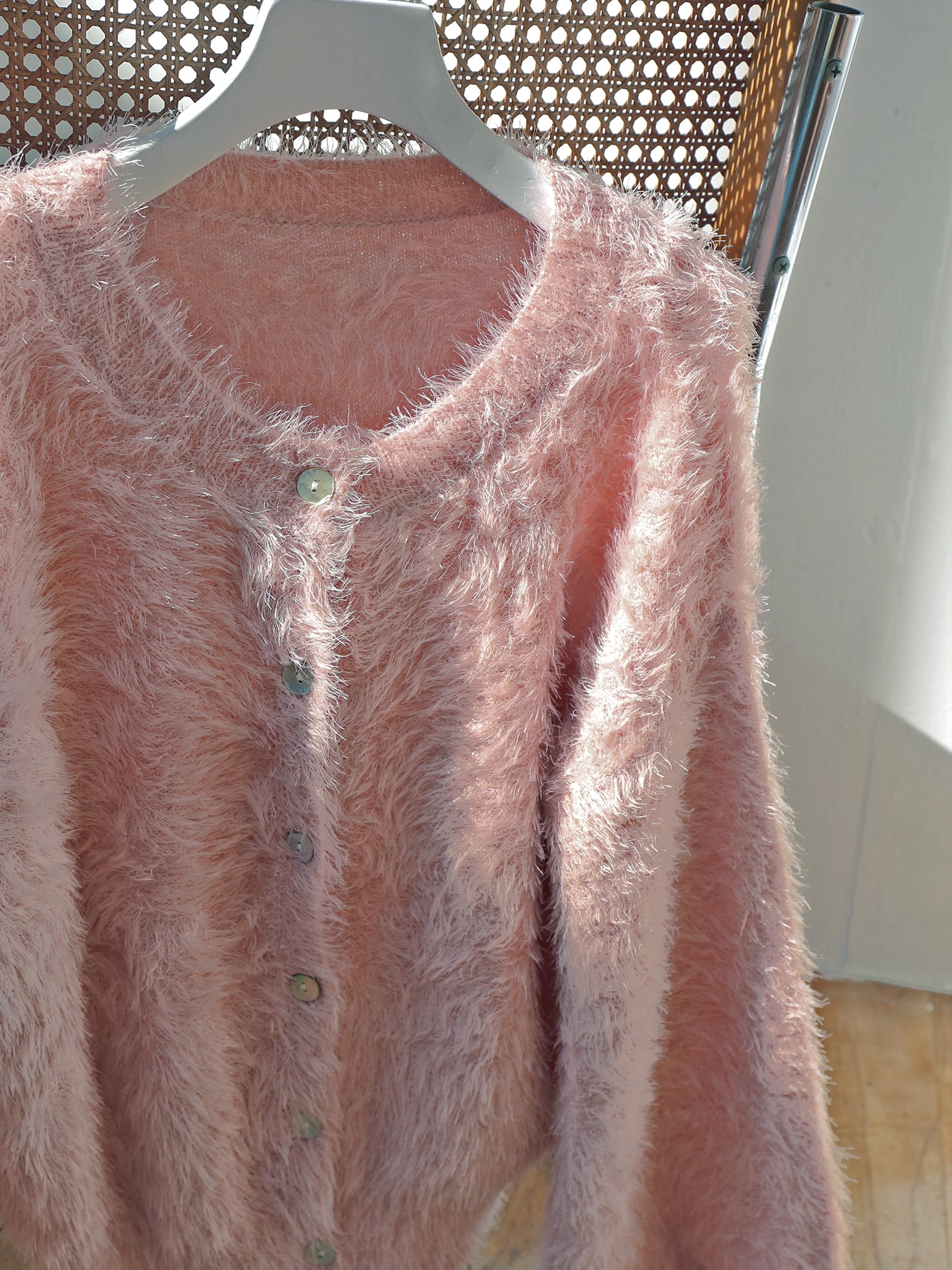 feather knit cardigan（baby pink） | Cara by Katrin TOKYO