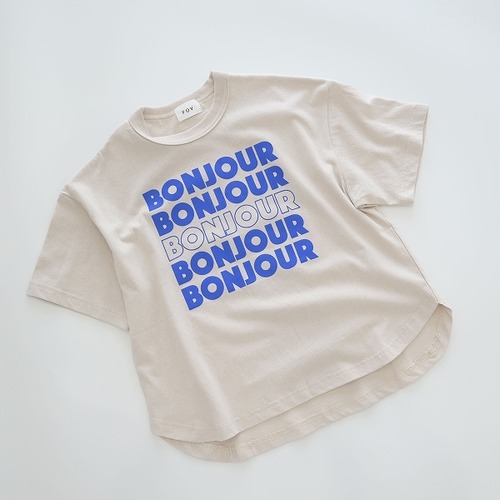 FOV(フォブ) / BONJOUR 6分袖Tシャツ / サンド / 90-160cm