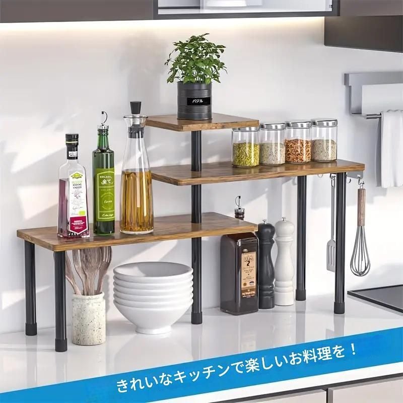 ディスプレイラック キッチンラック コーナーシェルフ 省スペース設計