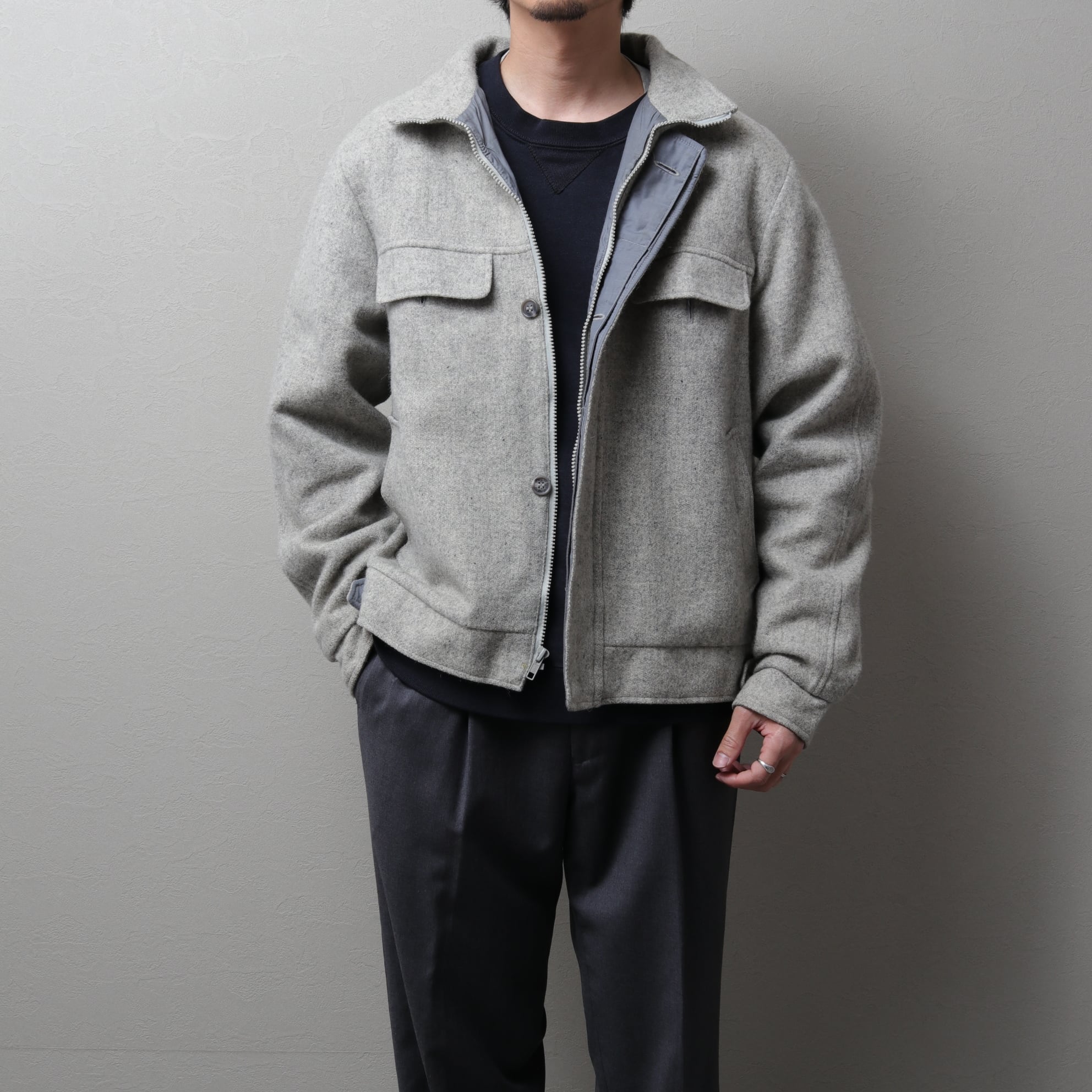 オールドネイビー 00s tough wool drizzler XL grey 00's OLD NAVY Wool Drizzler Jacket 