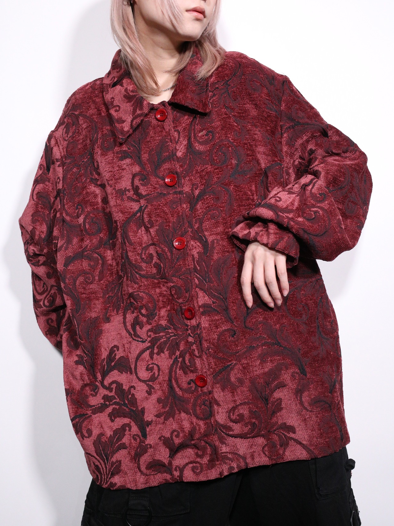 pile fabric over wide silhouette good coloring jacket - 2