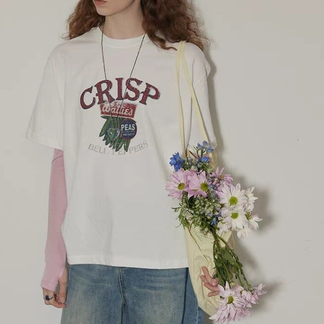 グラフィックプリント 半袖 Tシャツ L1370