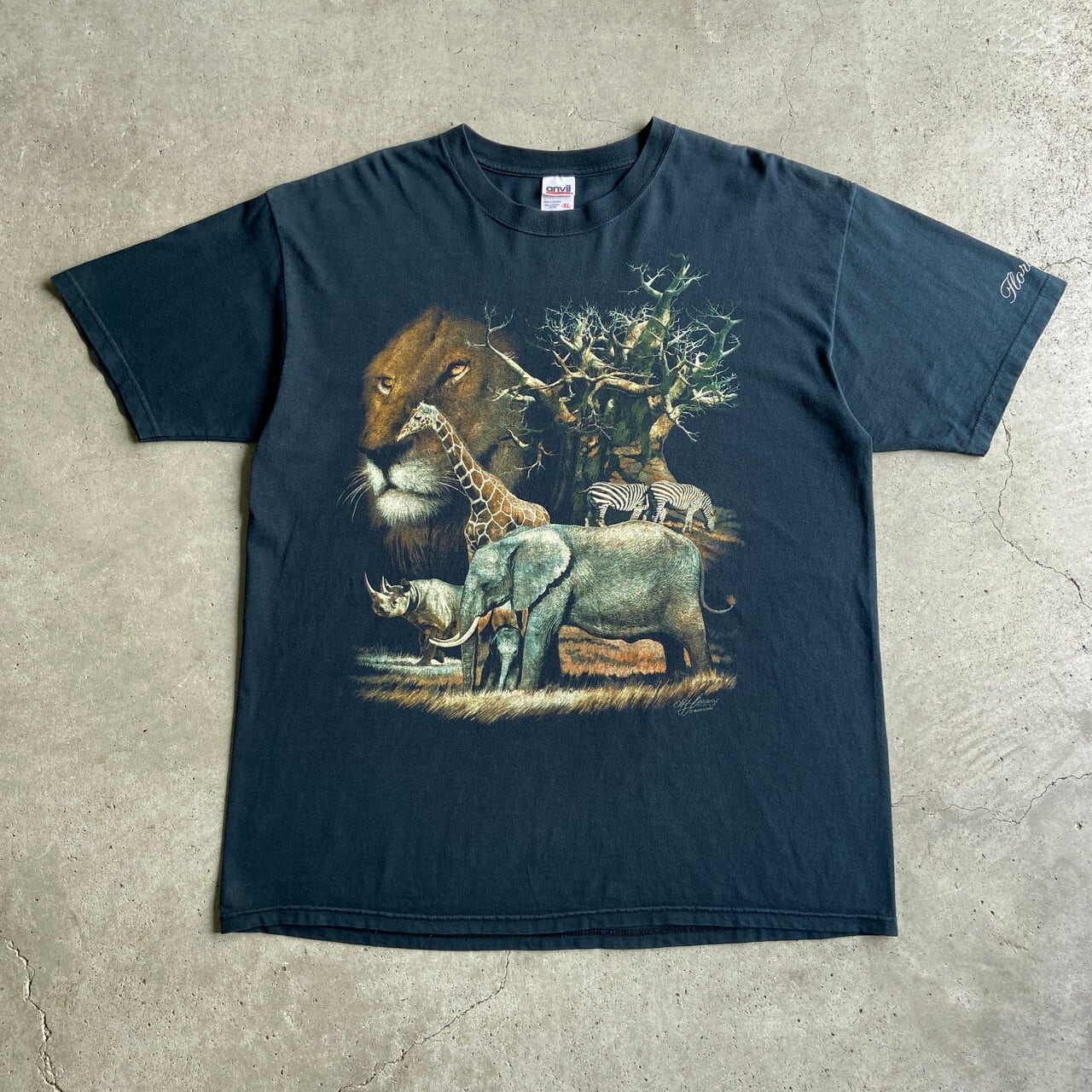 00年代 SILKMASTERS アニマル アート プリントTシャツ メンズXL 古着
