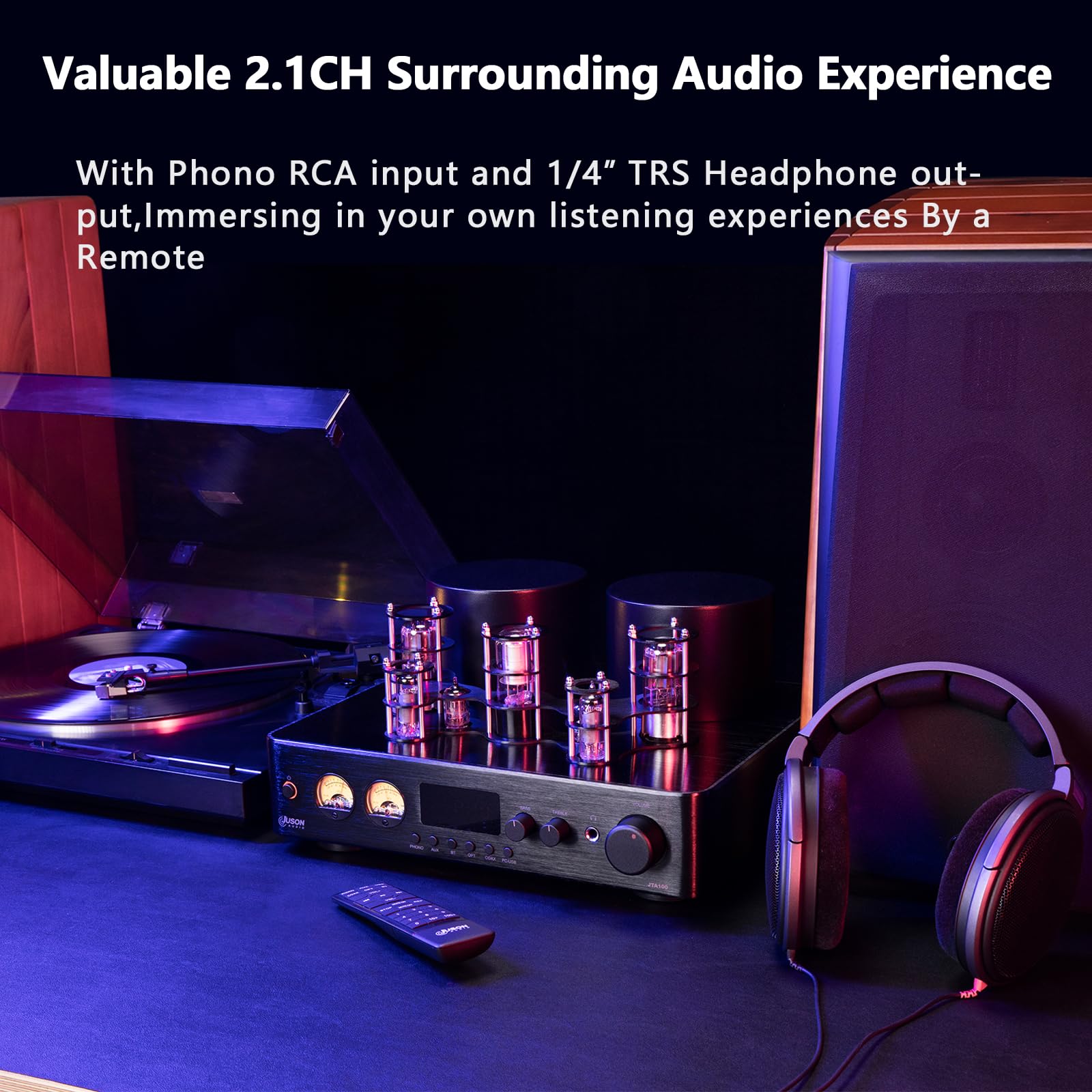 Juson Audio JTA100 200W真空管増幅器集積BT 5.0 AUX RCA PHONO入力と