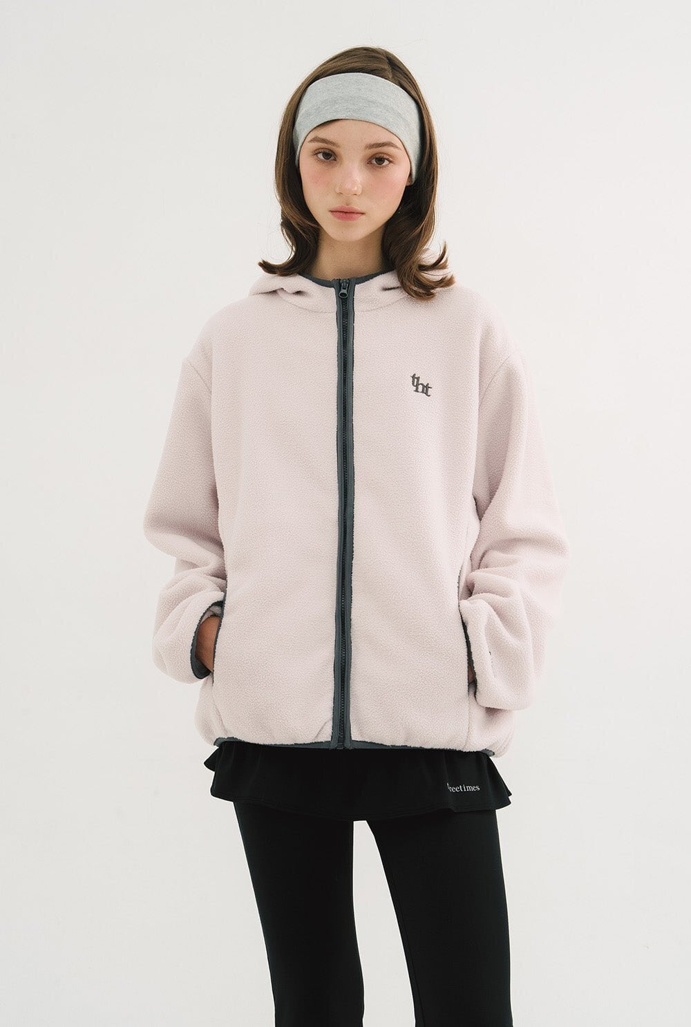 threetimes] Cookie fleece jacket (pink) 正規品 韓国ブランド 韓国