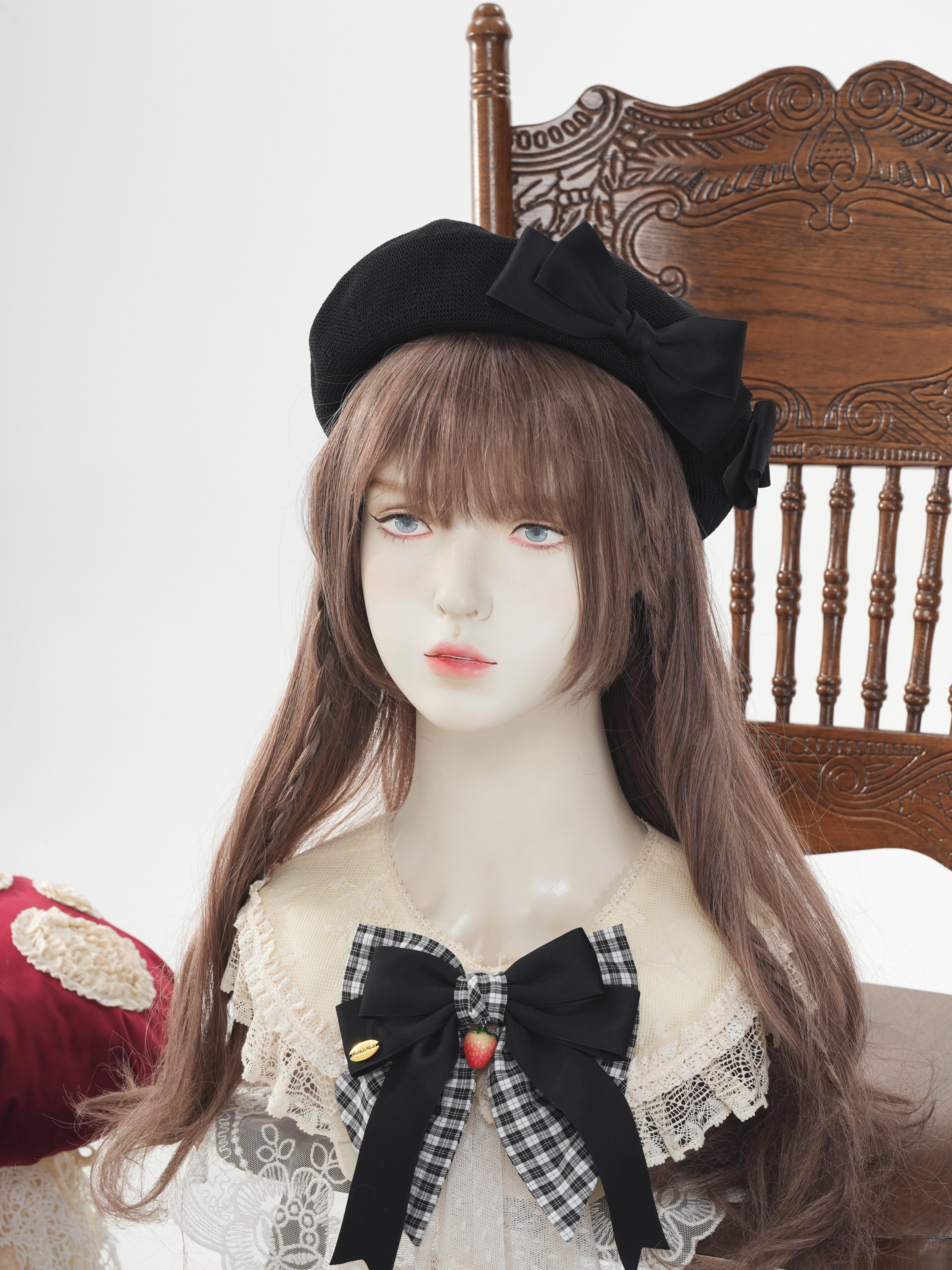ストロベリー・リボンブーケ いちご刺繍ベレー | HoshibakoWorks