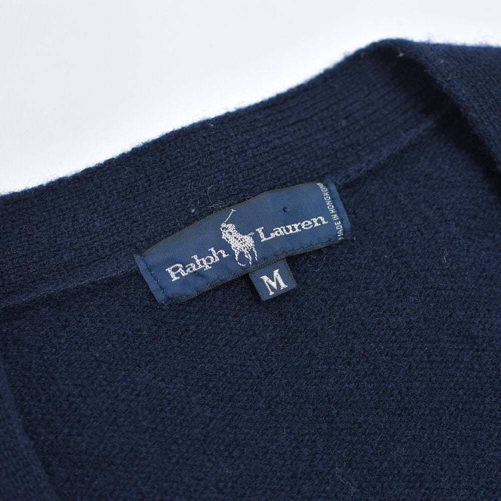 90s～ Ralph Lauren ラルフローレン エンブレム ロゴ刺繍 ウールニット
