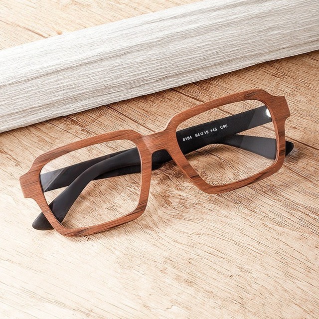 Wood Grain Thick Glasses -wellington- / ウッド グレイン シック メガネ -ウェリントン-　