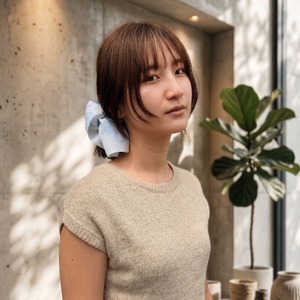 Jacquard volume scrunchie | 日本製ジャガード 2wayボリュームシュシュ（サテンコード付き）
