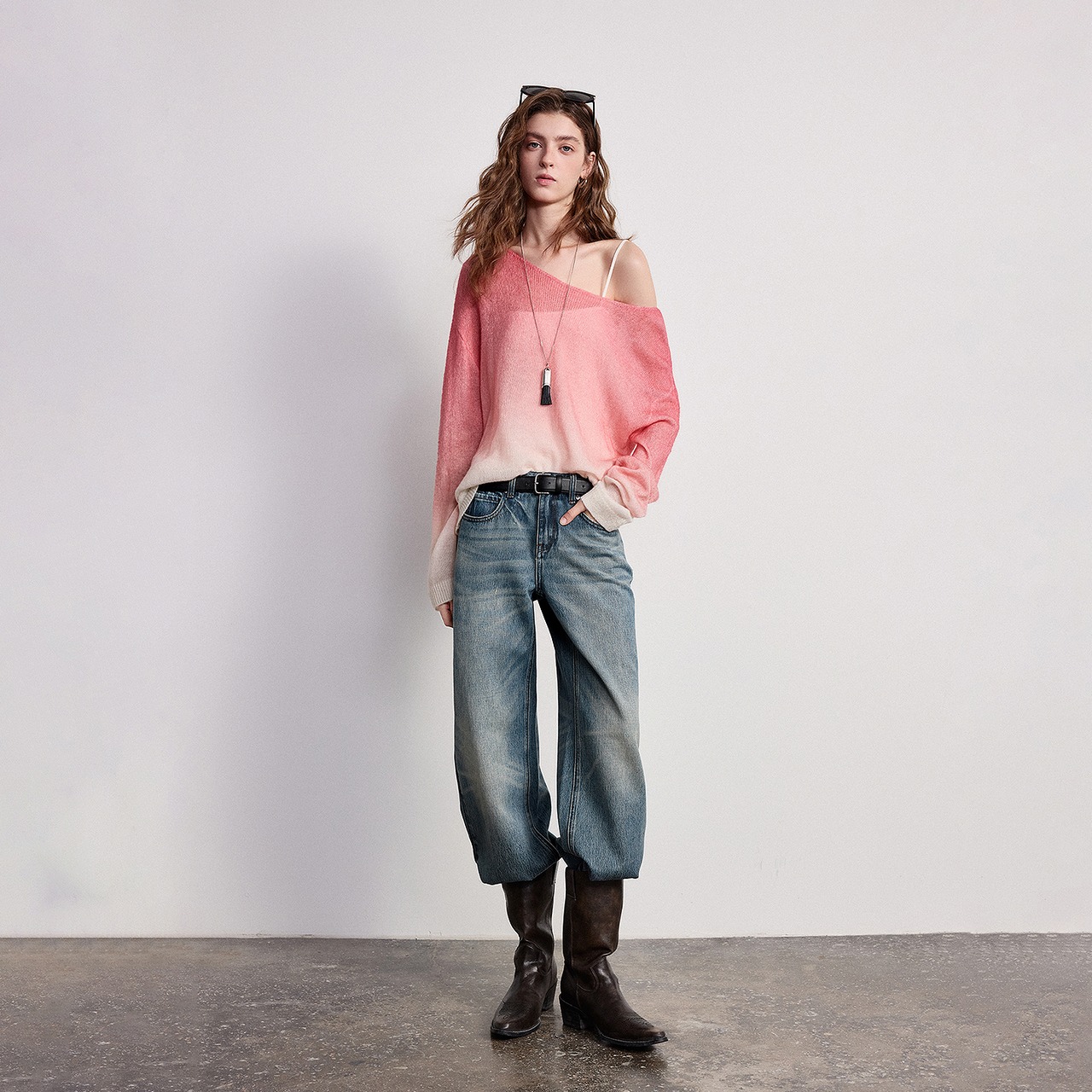 Gradient Sheer Knit Top / グラデーション シアー ニット トップス