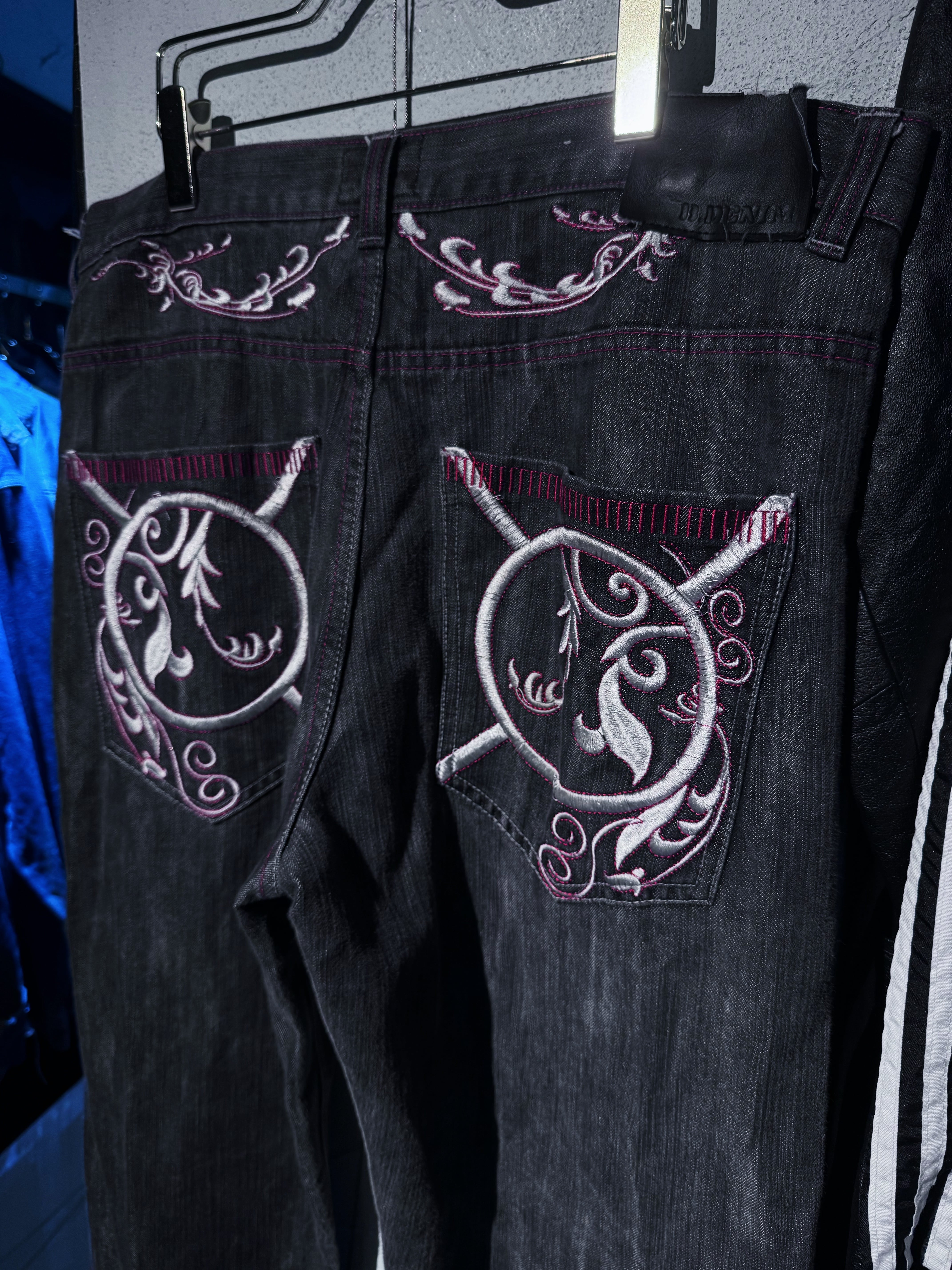 D4C】vintage trival embroidery design redstich buggy denim