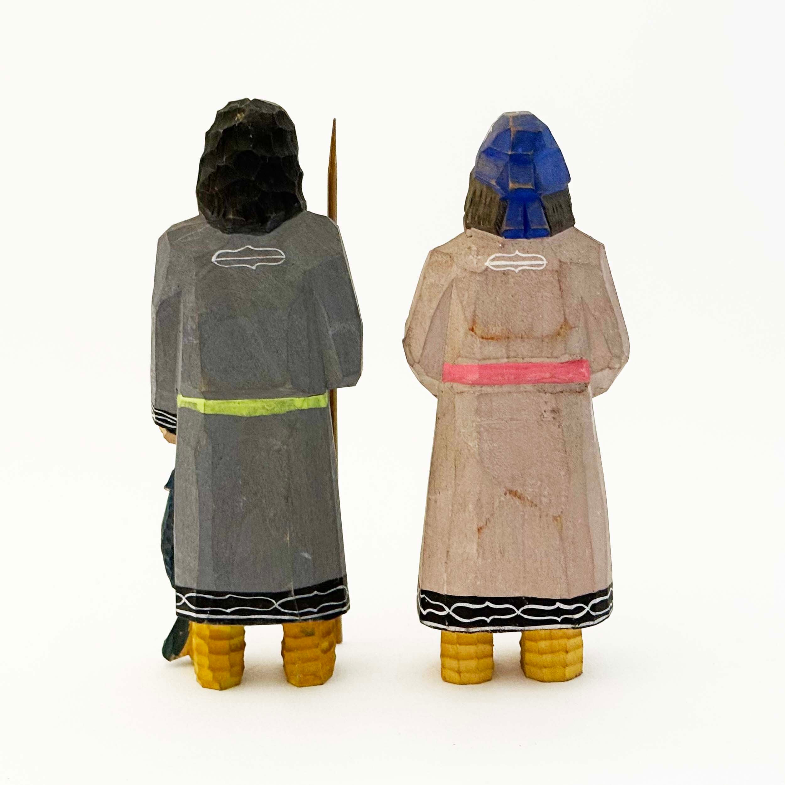 昭和ヴィンテージ アイヌ夫婦木人形セット