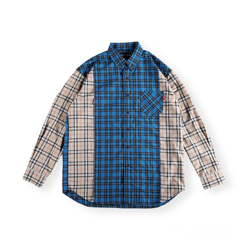 【ROLLING CRADLE】ローリングクレイドル CHECK CHECK SHIRT (BLUE)チェックシャツ