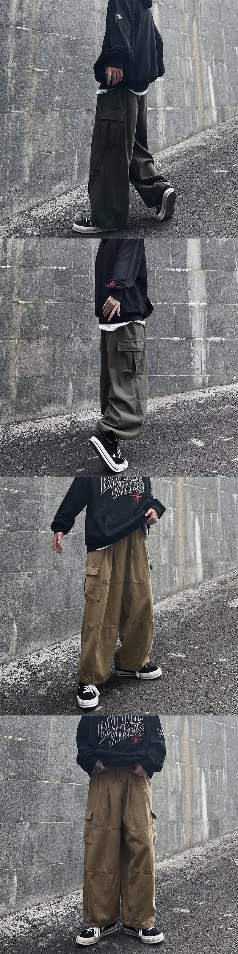 ビッグポケットカーゴパンツメンズソリッドカラーストレート ビッグポケットカーゴパンツメンズソリッドカラーストレート