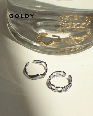 GOLDY/ゴールディ/ウェービー × チェーン ステンレス セット リング/アクセサリー/5230852【追跡可能メール便180円】