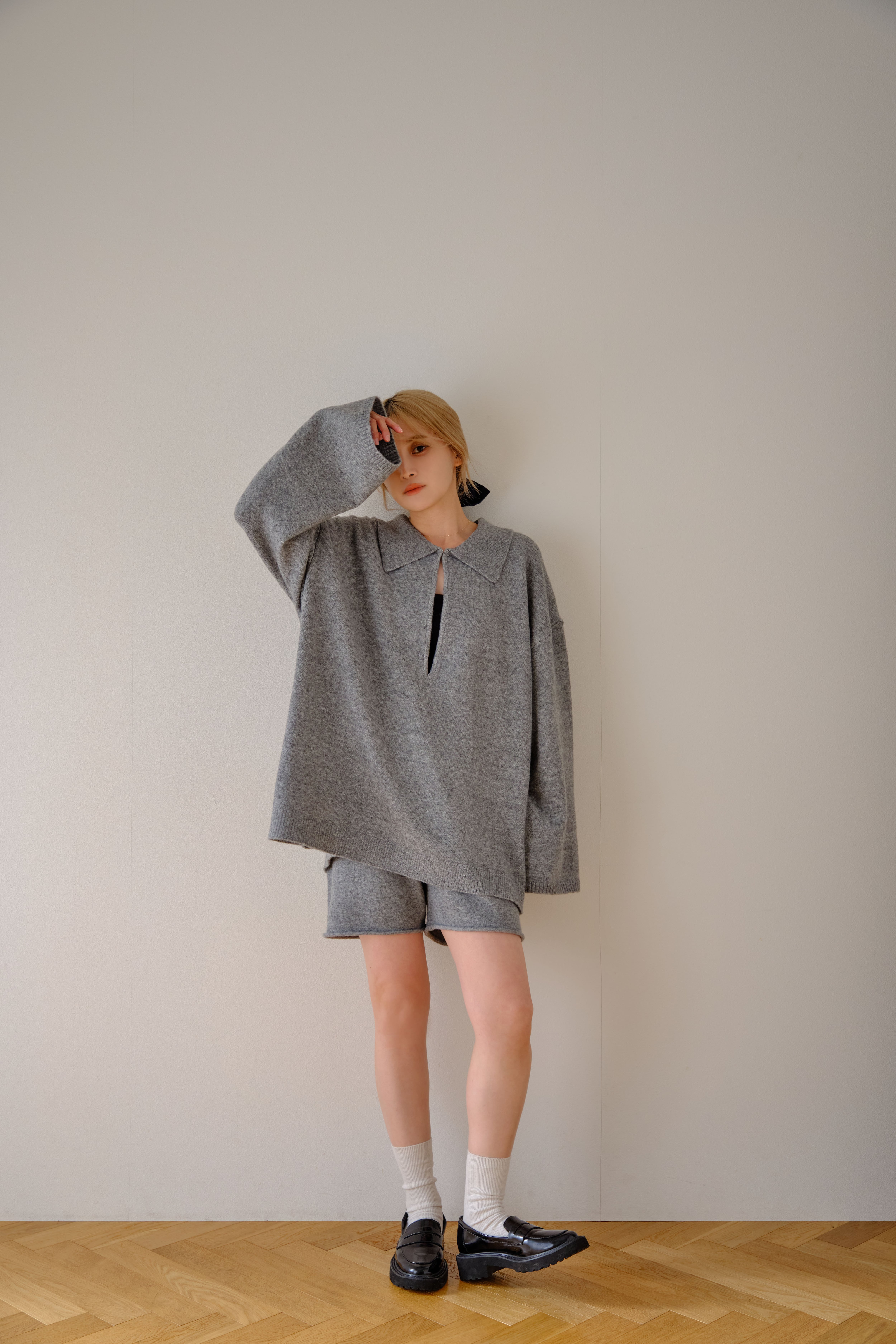 Knit Short Pants/ニットショートパンツGray | suroro