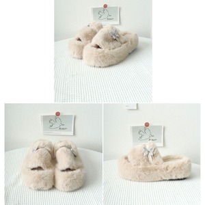 ファー サンダル レディース 秋冬 防寒 保温 韓国 厚底 スリッパ ふわふわ もこもこ おしゃれ 大人 かわいい フラット 暖かい 大人可愛い 大人女子