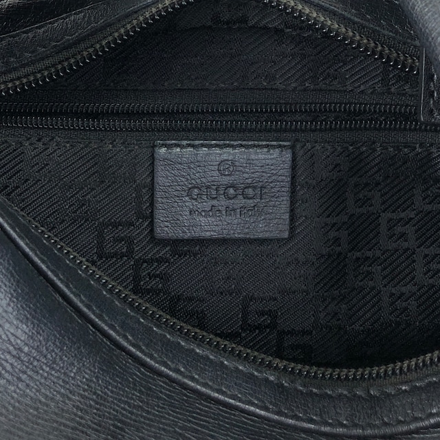 GUCCI グッチ ショルダーバッグ ブラック ロゴプレート レザー ワンショルダー vintage ヴィンテージ オールド mahiw3